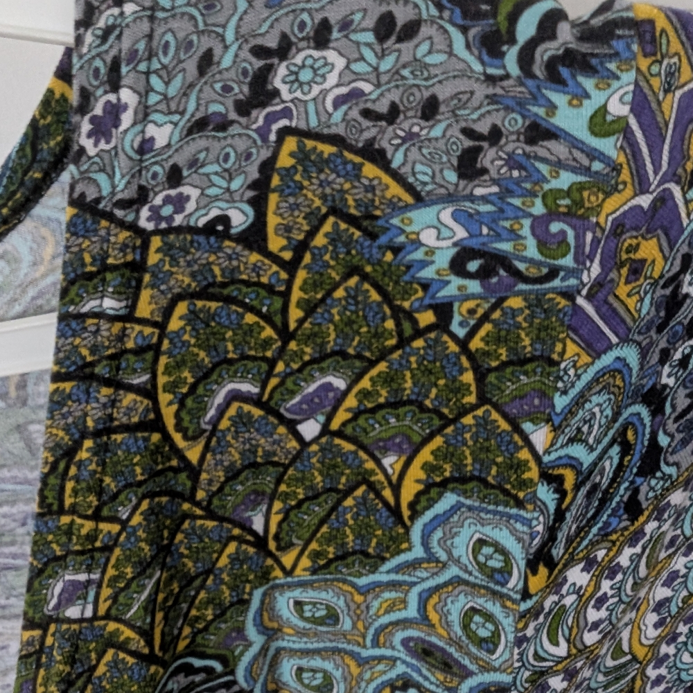 Summer Dress Vibrant Blue and Green Patterned Dress